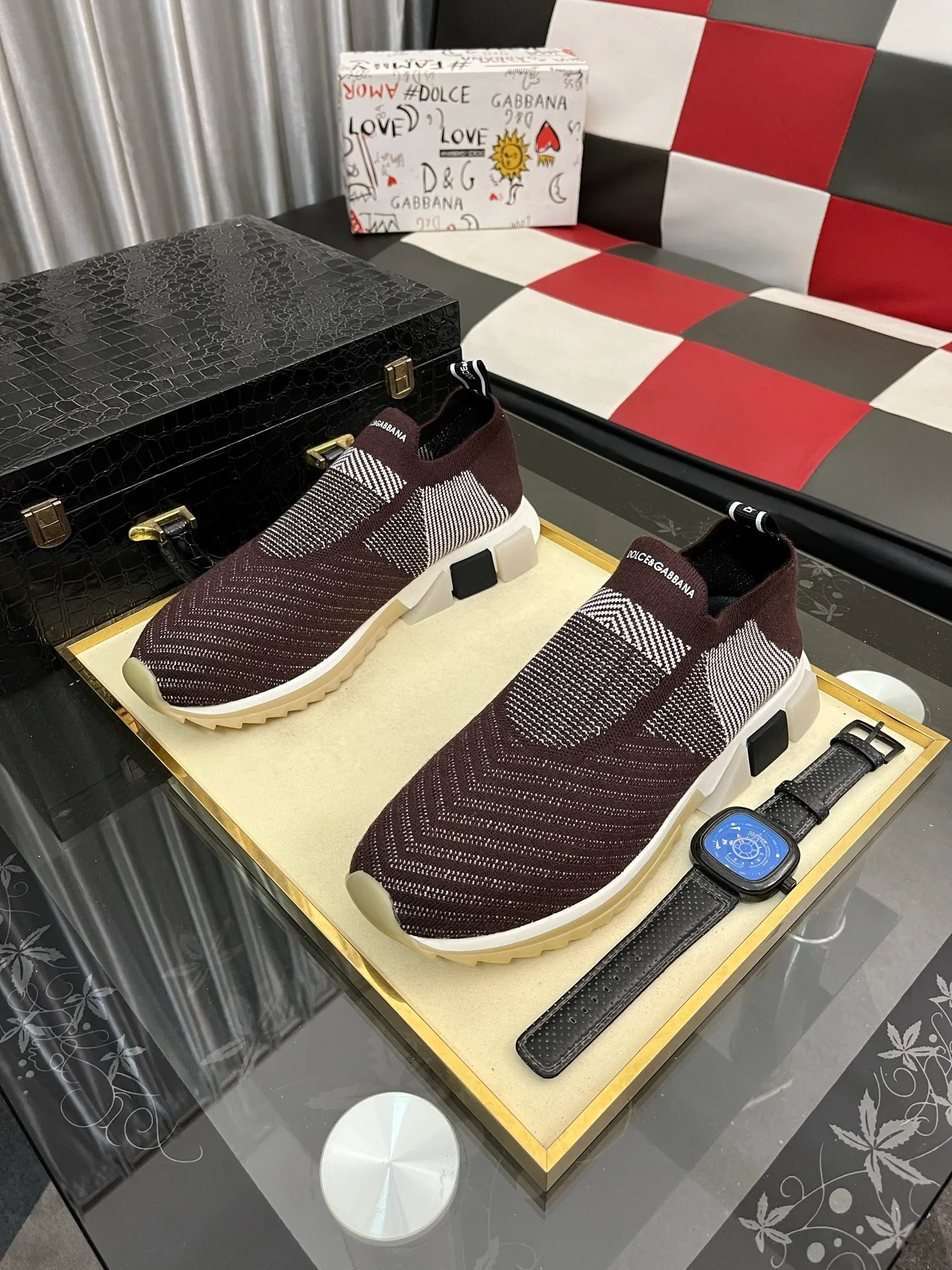 Men's men's shoes💰340⌚️⌚️【DG～】men's casual shoes 2022z cabinet simultaneous sale 🔶🔷🔜The upper is made of cowhide spliced fabric ➕Mesh lining, which is comfortable and breathable. The sole is: the original comfortable and wear-resistant outsole, ⚠️The real thing📱Photographed🎬The real thing is better📢📢📢Size: 35-46
